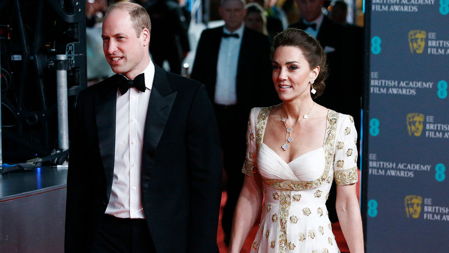 Кейт Миддлтон и принц Уильям на 73-й церемонии вручения наград премии BAFTA, Лондон, 2 февраля 2020 года