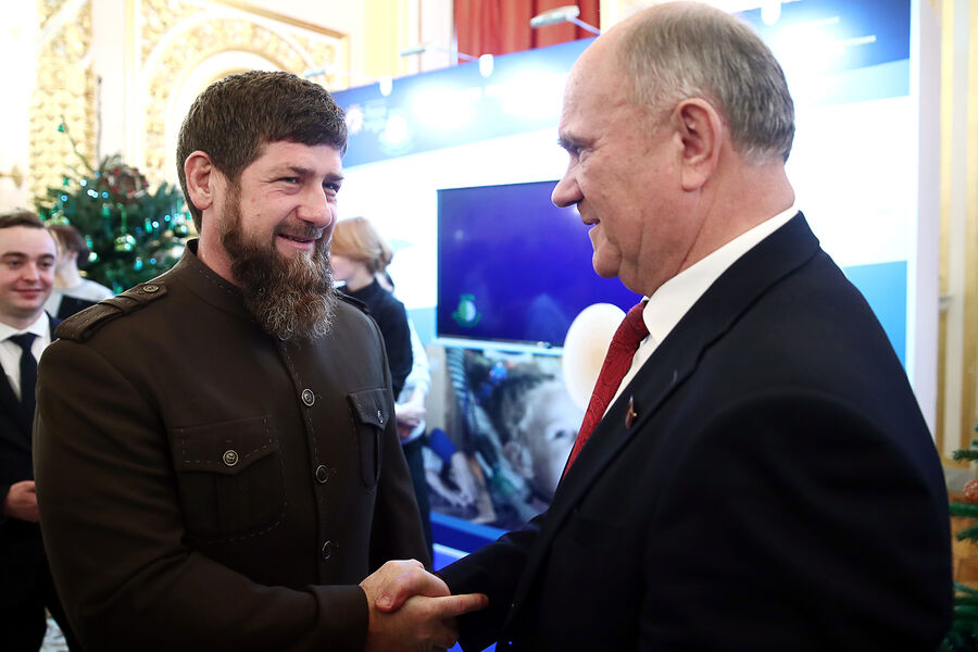 Глава Чечни Рамзан Кадыров и лидер КПРФ Геннадий Зюганов, 2018 год