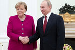 Канцлер Германии Ангела Меркель и президент РФ Владимир Путин во время встречи в Кремле, 11 января 2020 года