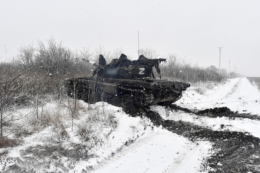 Боевая работа танка Т-72 Вооруженных сил РФ в южном секторе специальной военной операции