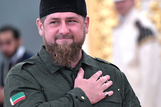 Глава Чечни Рамзан Кадыров во время встречи Владимира Путина с королем Саудовской Аравии Сальманом бен Абдель Азизом Аль Саудом в Кремле, 5 октября 2017 года
