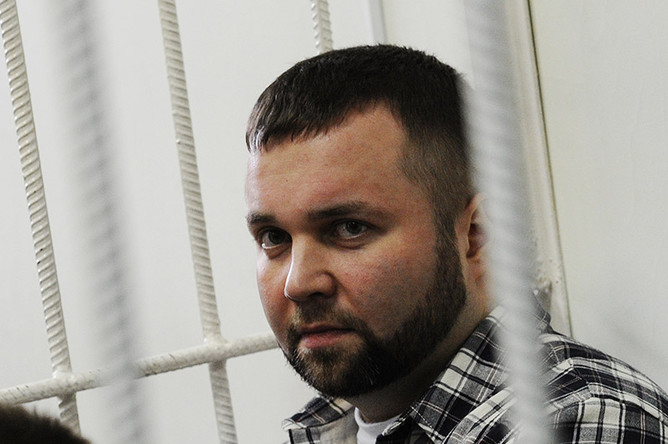 Бывший сотрудник МВД, бизнесмен Максим Каганский, обвиняемый в мошенничестве, в Хорошевском суде.