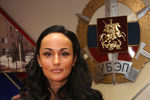 Ирина Волк на презентации своей книги «Тайна старого замка» в здании УБЭП ГУВД по г. Москве