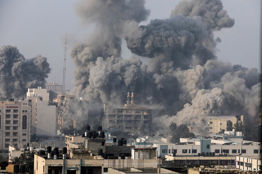 Во время одного из ударов по сектору Газа, 11 октября 2023 года