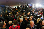 Журналисты устроили давку перед началом пресс-конференции