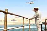 Президент Египта Абдель Фаттах ас-Сиси открывает вторую линию Суэцкого канала