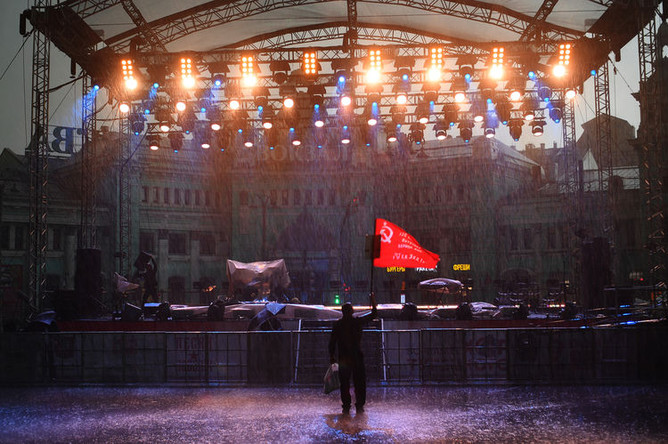 Во время сильного дождя в Москве, 9 мая 2019 года
