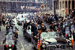 Нил Армстронг, Майкл Коллинз, Эдвин Олдрин во время праздничного парада в Нью-Йорке после успешной миссии, 13 августа 1969 года