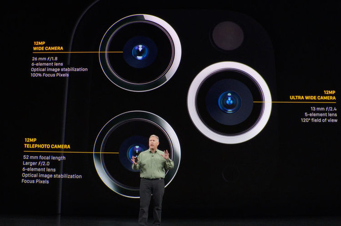 Камеры нового iPhone 11 Pro на презентации компании Apple, 10 сентября 2019 года