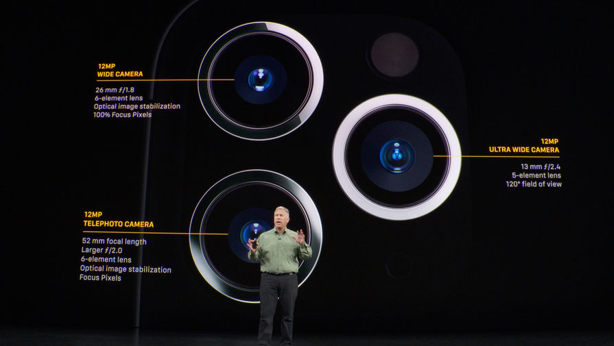 Камеры нового iPhone 11 Pro на&nbsp;презентации компании Apple, 10 сентября 2019 года