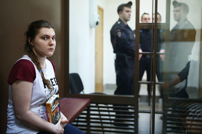 Во время заседания по делу Анны Павликовой в Дорогомиловском суде города Москвы, 16 августа 2018 года