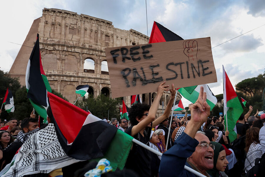 Акция в&nbsp;поддержку Палестины в&nbsp;Риме (Италия), 28&nbsp;октября 2023&nbsp;года