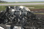 Фрагменты самолета Sukhoi Superjet 100 авиакомпании «Аэрофлот» на следующий день после катастрофы в аэропорту Шереметьево, 6 мая 2019 года