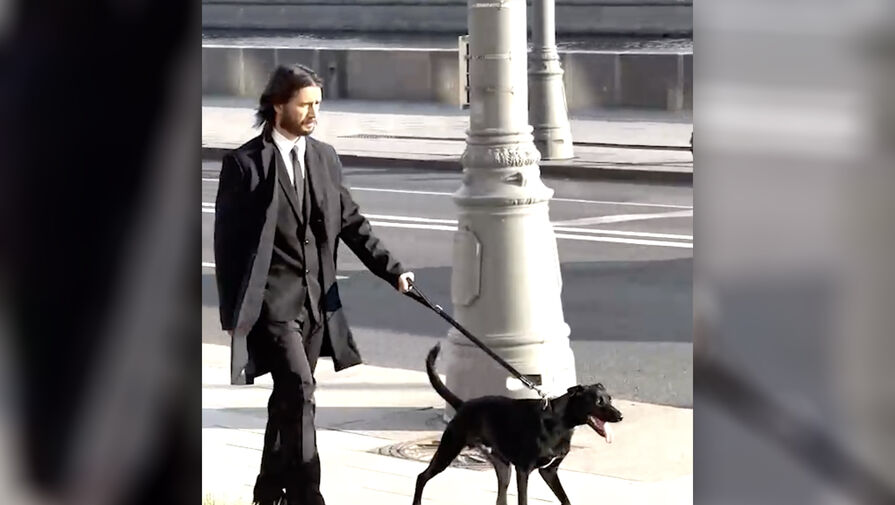 Двойника Киану Ривза заметили на прогулке с собакой в Москве