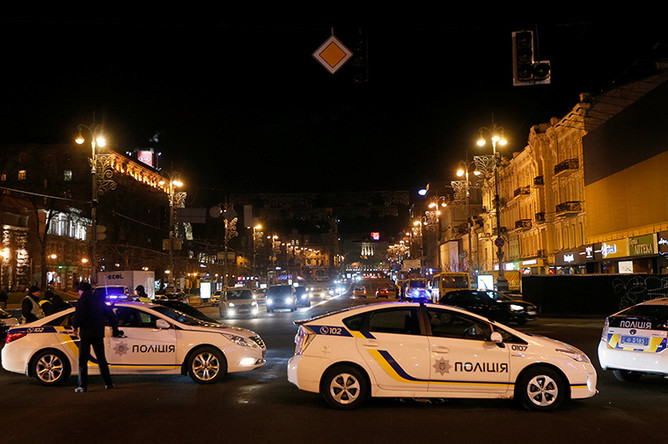 Во время беспорядков в центре Киева в годовщину «майдана»