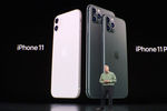 Новые iPhone 11 и iPhone 11 Pro на презентации компании Apple, 10 сентября 2019 года