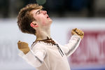 Марк Кондратюк (Россия) во время выступления в произвольной программе в мужском одиночном катании на чемпионате Европы по фигурному катанию в Таллине