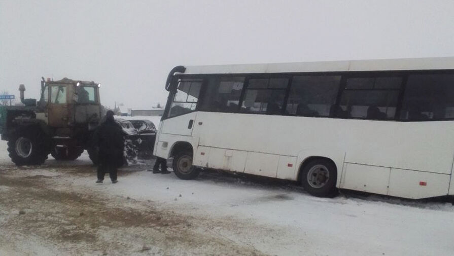 В Ульяновской области водитель автобуса съехал в кювет после ссоры с пассажиром