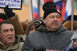 Председатель партии «Гражданская инициатива» Андрей Нечаев (слева) и политик Геннадий Гудков во время марша в память о политике Борисе Немцове в Москве, 25 февраля 2018