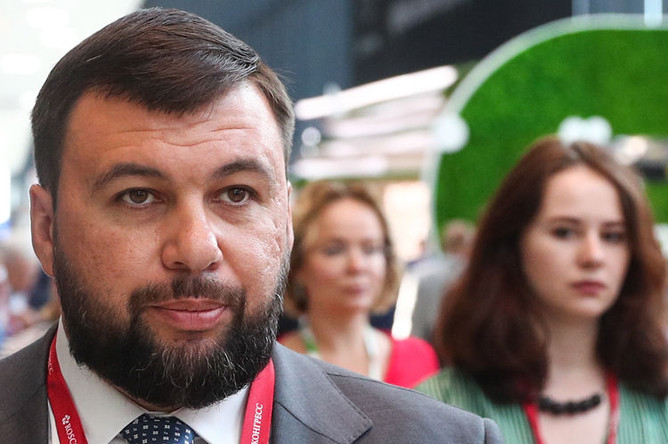 Глава самопровозглашенной ДНР Денис Пушилин во время Петербургского международного экономического форума (ПМЭФ) в Санкт-Петербурге, 6 июня 2019 года