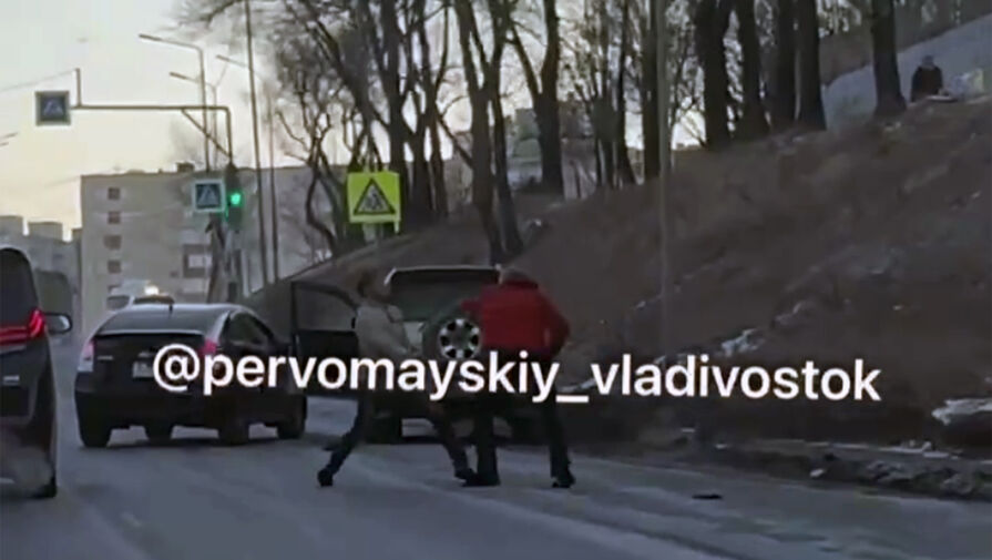 Видео: владивостокец жестко избил водителя на проезжей части