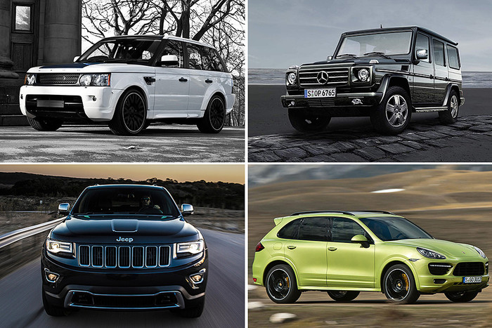 Range Rover, Mercedes-Benz G 500, Jeep Grand Cherokee, Porsche Cayenne GTS
