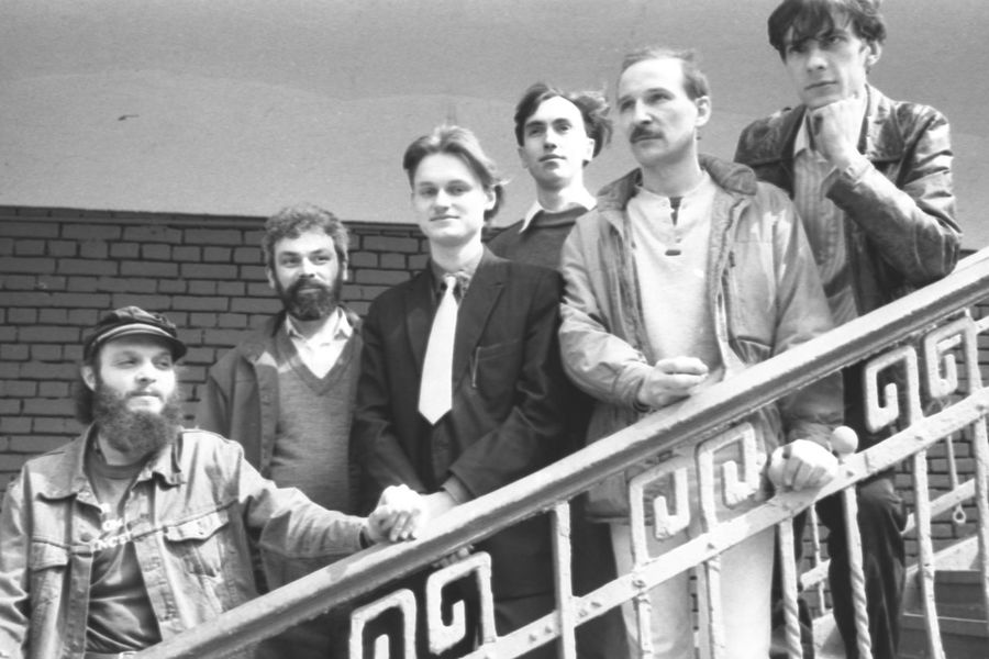 Советская рок-группа &laquo;Звуки Му&raquo;, созданная в&nbsp;начале 1980-х годов Петром Мамоновым (второй справа), 1988 год 
