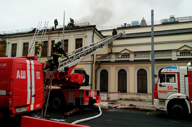 Возгорание в в отделе личных коллекций Пушкинского музея на улице Волхонка, 3 ноября 2017 года
