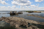 Вид на Каховскую ГЭС, июль 2023 года