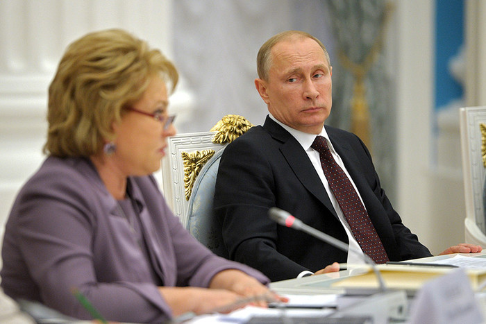Президент России Владимир Путин и председатель Совета Федерации РФ Валентина Матвиенко