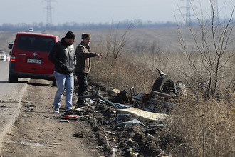 На месте подрыва автобуса у блокпоста «Новомихайловка» в Донецкой области