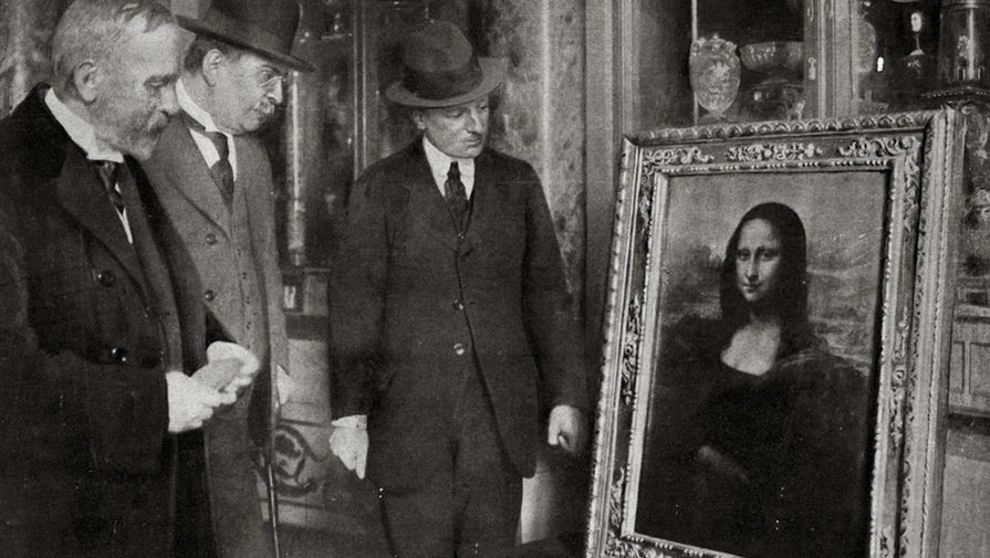 «Мона Лиза» в галерее Уффици во Флоренции перед возвращением в Лувр, 1913 год