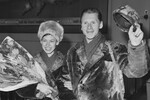 Советские фигуристы Олег Протопопов и Людмила Белоусова (1935–2017) на зимних Олимпийских играх в Инсбруке, Австрия, 1964 год