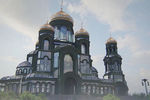 Рендер с изображением Главного храма ВС РФ, кадр из видео Минобороны России