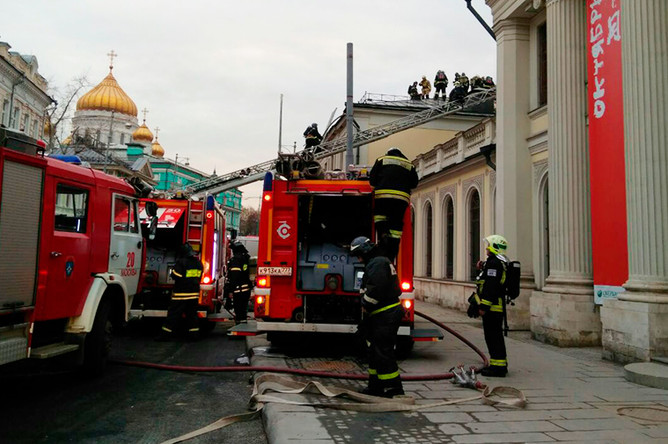Возгорание в в отделе личных коллекций Пушкинского музея на улице Волхонка, 3 ноября 2017 года