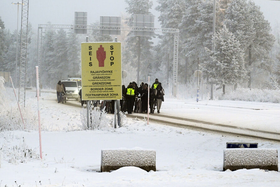 Ситуация на пограничном переходе между Финляндией и Россией в Салле, Лапландия, Финляндия, 21 ноября 2023 года
