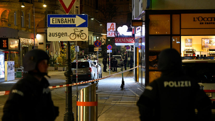 

Полицейские на улице Вены в ночь после теракта, 3 ноября 2020 года

