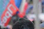 Участник митинга «Защитим страну!» в поддержку Владимира Путина в «Лужниках».