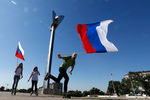 Участники праздничных мероприятий по случаю Дня государственного флага России в Ростове-на-Дону