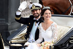 Шведский принц Карл Филипп и София Хеллквист во время свадьбы в Стокгольме