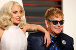 Леди Гага и Элтон Джон на вечеринке Vanity Fair Oscar Party после 88-й церемонии вручения премии «Оскар»