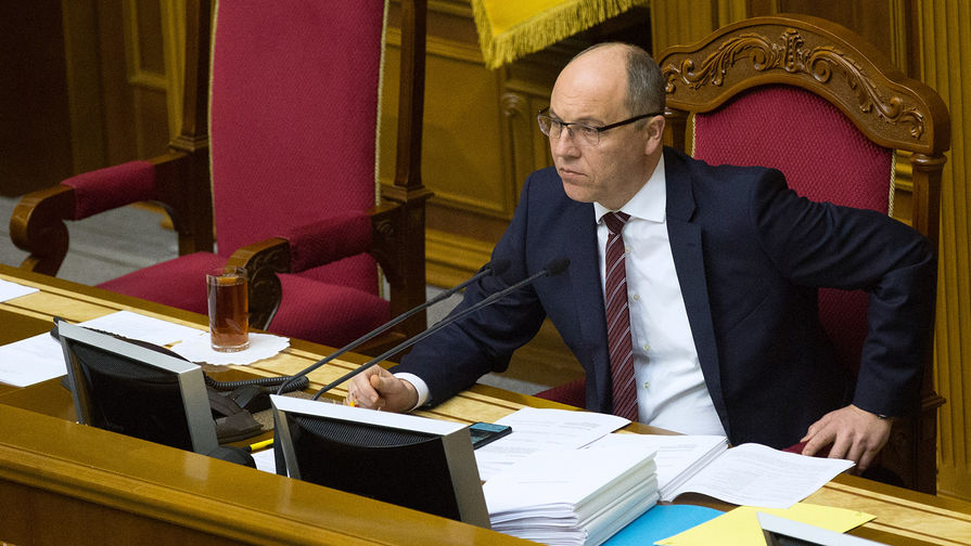 Спикер Верховной рады Украины Андрей Парубий во время заседания, декабрь 2018 года