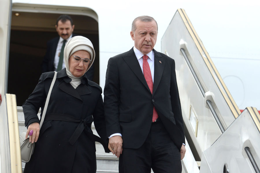Президент Турции Реджеп Тайип Эрдоган с женой