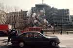 Разрушенное здание министерства внутренних дел в центре Белграда