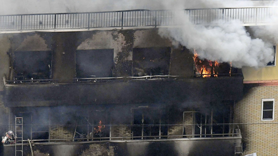 Последствия поджога в&nbsp;здании мультипликационной студии Kyoto Animation Co. в&nbsp;японском Киото, 18 июля 2019 года