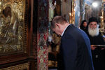 Президент России Владимир Путин в храме Успения Пресвятой Богородицы на Афоне