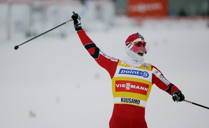 Норвежская лыжница Марит Бьорген после победы в&nbsp;спринте в&nbsp;финском Куусамо добавила еще и золото в&nbsp;индивидуальной гонке.