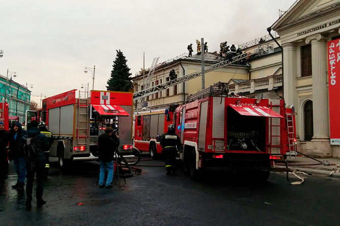 Возгорание в в отделе личных коллекций Пушкинского музея на улице Волхонка, 3 ноября 2017 года