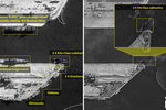 Два спутниковых снимка из сирийского порта Тартус, коллаж