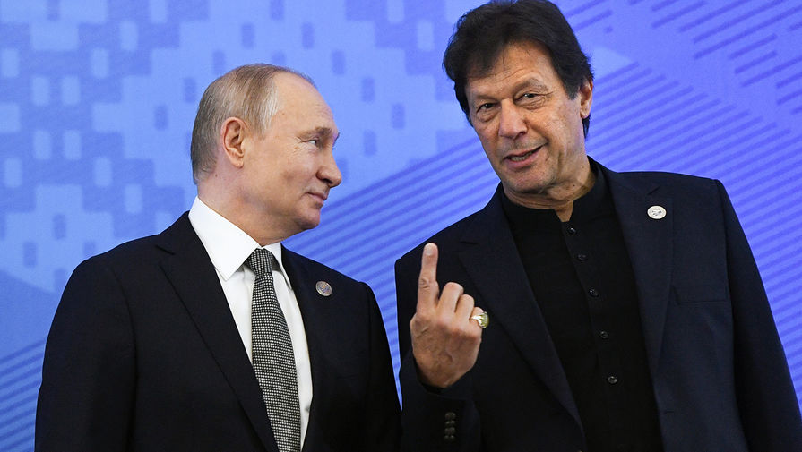 Президент России Владимир Путин и премьер-министр Пакистана Имран Хан, 2019 год